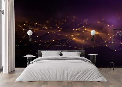 Gold and Purple Minimalistic Technology Background Wall mural