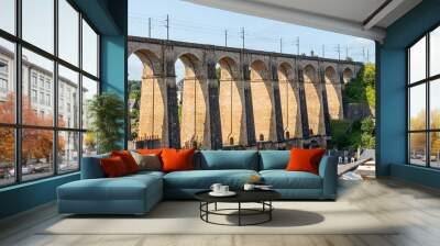 the viaduct of the historic town of Morlaix, in Brittany Wall mural