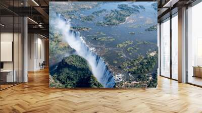 Victoria Falls Helicopter view Wall mural