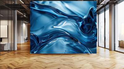 Close up view of blue liquid Wall mural