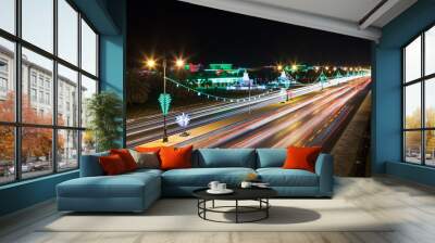 Highway in Muscat at night, Oman Wall mural