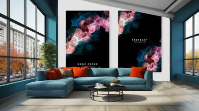 Brochure A4 cover abstract layout with alcohol ink texture, original dark background for print materials, booklet template design for business, watercolor texture, elegant wallpaper Wall mural