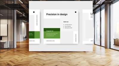 Elegant green social media layout for business, square instagram and facebook templates, serious clean editable design for company Wall mural