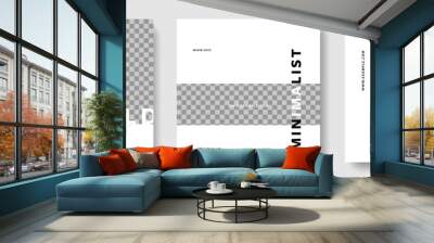 vector social media templates with photo placeholders, minimal square banners, instagram and facebook layouts for life couches and influencers Wall mural