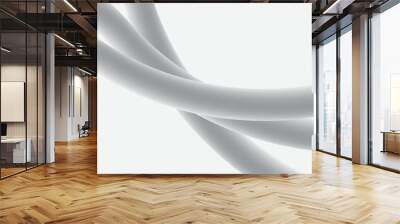 white 3d rounded object on the light background, clean and abstract twisted pipe, modern vector illu Wall mural