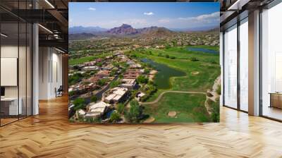 A desert golf course in the desert southwest. Wall mural