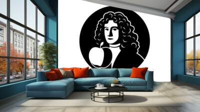 Isaac Newton, scientist, gravity Wall mural