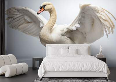 swan   isolated on white background Generative AI Wall mural