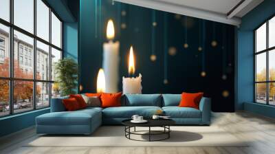 Candles with hanging lights background Wall mural