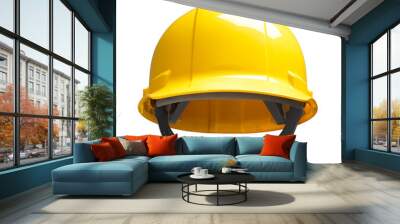 Front view of yellow safety helmet Wall mural