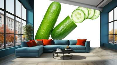 Whole and slices cucumber Wall mural