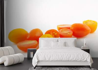 fresh sweet tomatoes on white background Wall mural