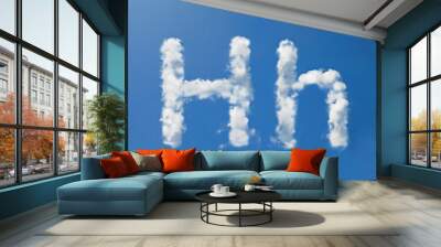 h font clouds Wall mural