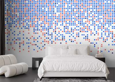  Abstract blue and red color square geometric with copy space Wall mural