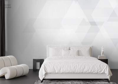 Abstract banner web white and gray geometric hexagon overlapping technology corporate design background. Wall mural