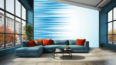 Abstract business horizontal striped blue line motion texture with copy space. Vector illustration Wall mural