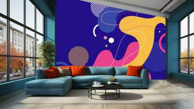 Abstract modern background elements dynamic fluid shapes compositions of colored spots Wall mural