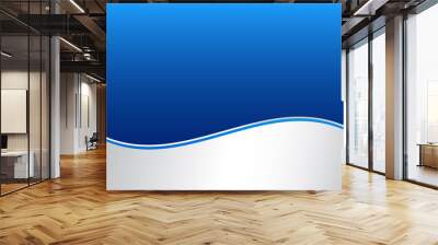 Abstract stripe wave lines graphic blue and white gradient color background. Wall mural