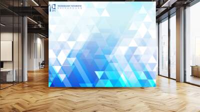 Abstract technology futuristic arrow and triangles pattern elements on blue background. Wall mural