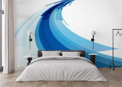 Abstract vector background element in blue and white colors perspective Wall mural