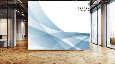 abstract vector illustration of modern light blue wave element and background Wall mural