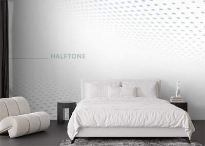 Abstract white and gray dot pattern halftone style perspective background with space for your text. Wall mural