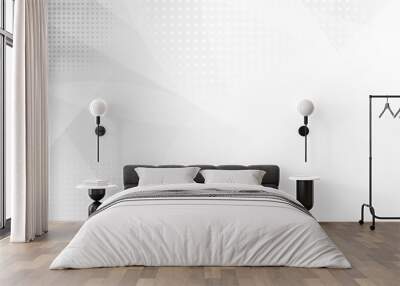 Abstract white and gray geometric shine and layer element background with halftone effect Wall mural