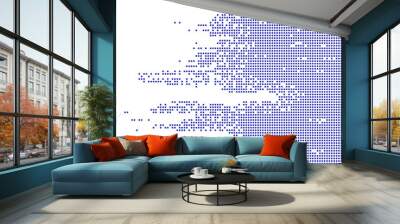 square blue pattern pixel mosaic digital background Wall mural