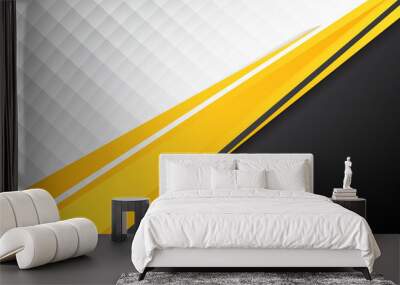 template corporate concept yellow black grey and white contrast background. Wall mural