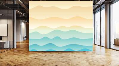 Tropical beach and wave blue sea background. Wall mural