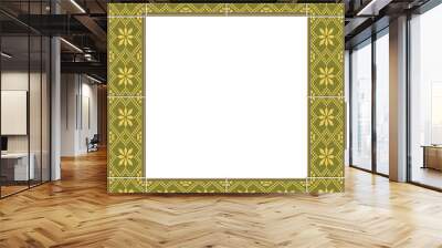 Antique square tile frame botanic garden vintage pattern geometry polygon star cross flower Wall mural