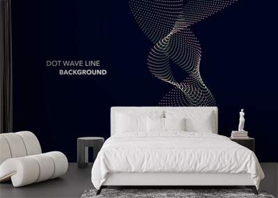 Elegant abstract vector dot wave line futuristic style background template Wall mural