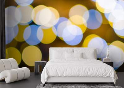 Abstract Bokeh background of defocused glittering lights. Christmas, Party, New Year background pattern concept. banner Wall mural