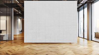 Jute hessian sackcloth woven texture pattern background in light white color textile. White canvas fabric, linen cotton cloth rough texture background of watercolour paper craft blank cardboard empty. Wall mural