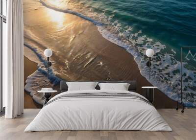 the ocean as the morning sun rises Wall mural