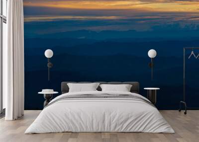 sunrise over the mountains Wall mural