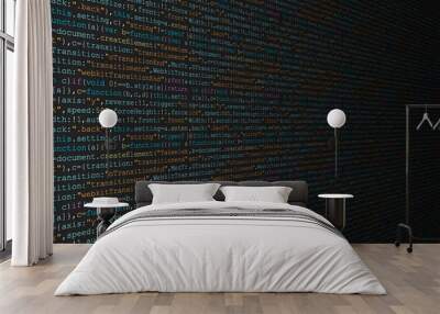 Source code programming background in perspective view in colorful color. Wall mural