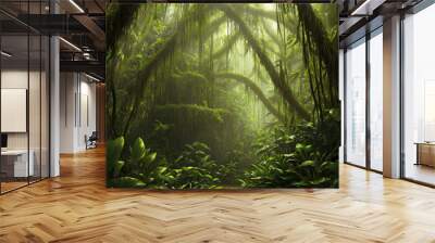 deep forest and plants 2 Wall mural