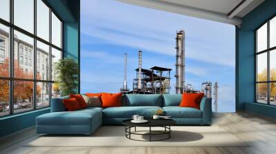 Petrochemical industrial plant power station. Wall mural