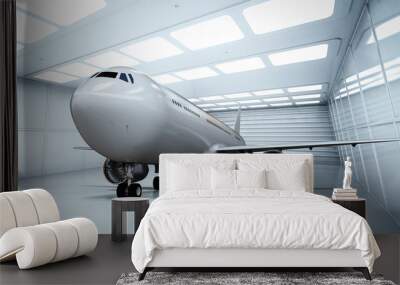 Airplane in hangar Wall mural