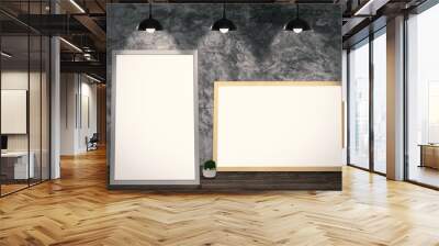 blank frames on cement wall Wall mural