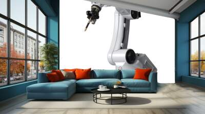 Welding robotic arm isolated Wall mural