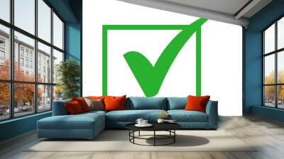 green checkmark in box ui android web ios app website design Wall mural