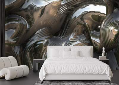 futuristic abstract metal  Wall mural