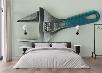 adjustable wrench isolated on white Wall mural