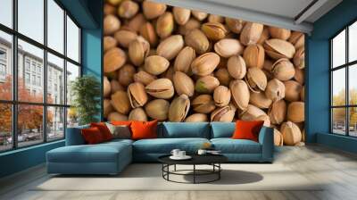 Close-Up of Delicious Pistachios | Tasty Nuts with Rich Texture and Flavor Wall mural