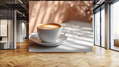 cup of coffee on the table Wall mural