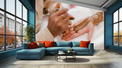 hands of the bride and groom Wall mural