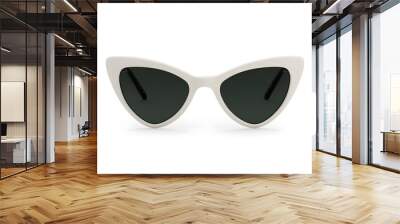 Stylish White Retro Cat-Eye Sunglasses | Vintage Fashion Accessory for Chic and Timeless Looks Wall mural