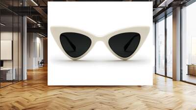 Stylish White Retro Cat-Eye Sunglasses | Vintage Fashion Accessory for Chic and Timeless Looks Wall mural